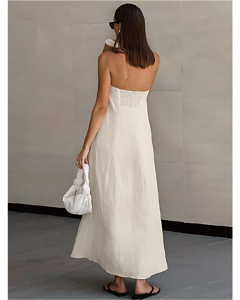 Sunbathing In Miami Linen Dress