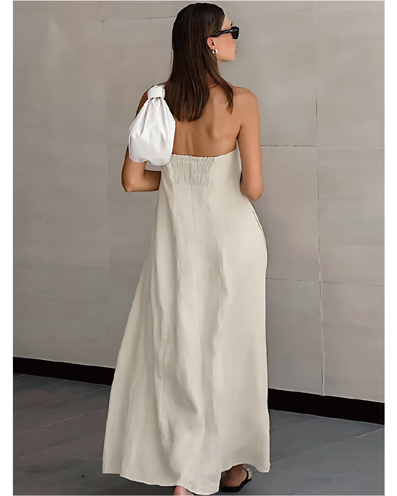 Sunbathing In Miami Linen Dress