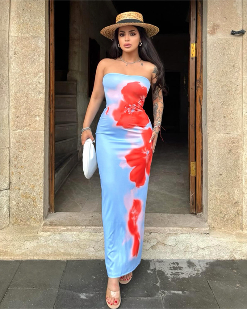 Print Edge Ombre Dress