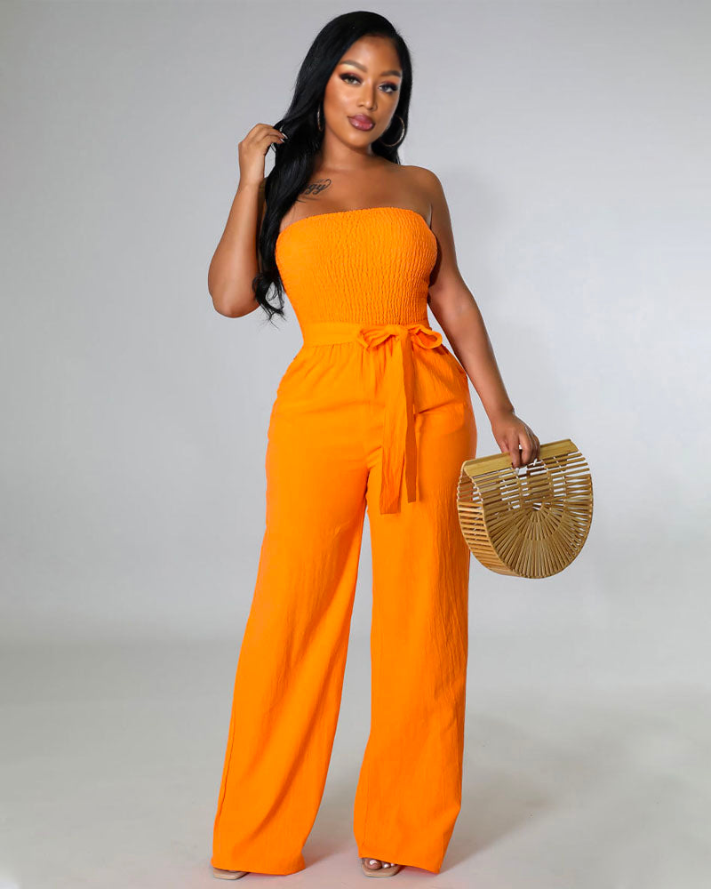 Spring Fresh Strapless Jumpsuit