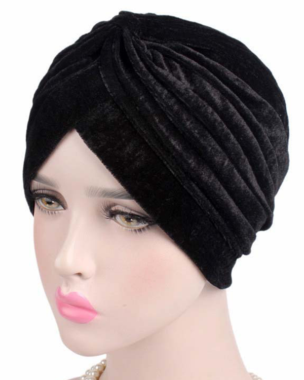 Stretch Velvet Deco Turbin Hat