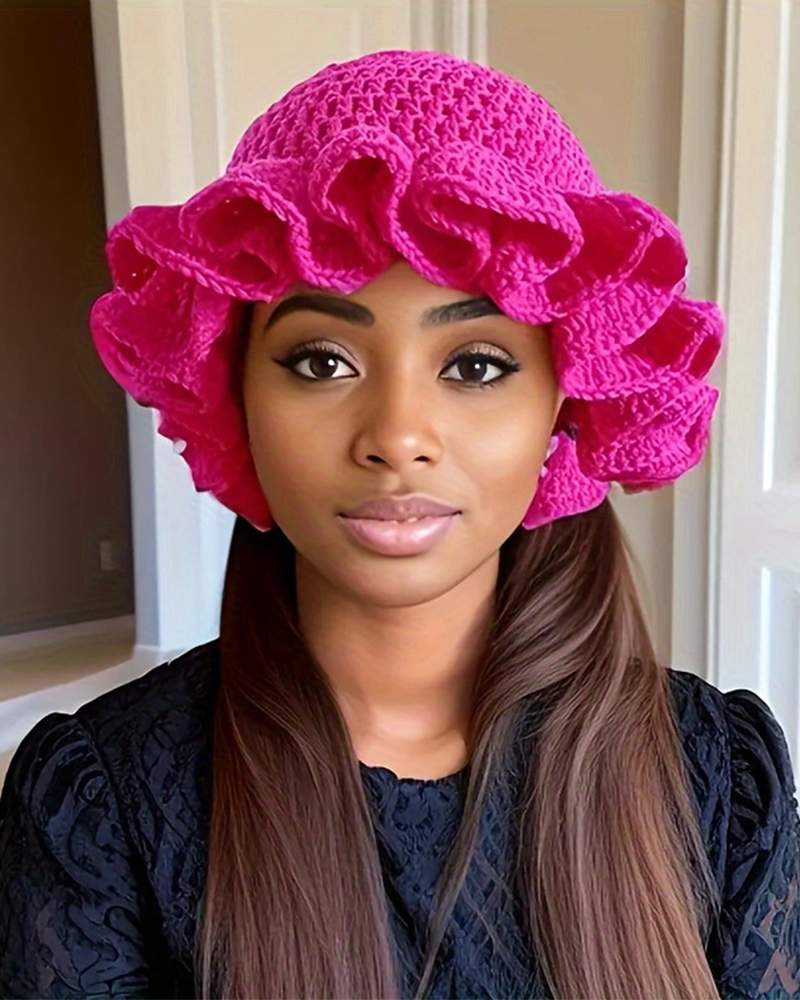 Cottage Halo Ruffle Crochet Hat