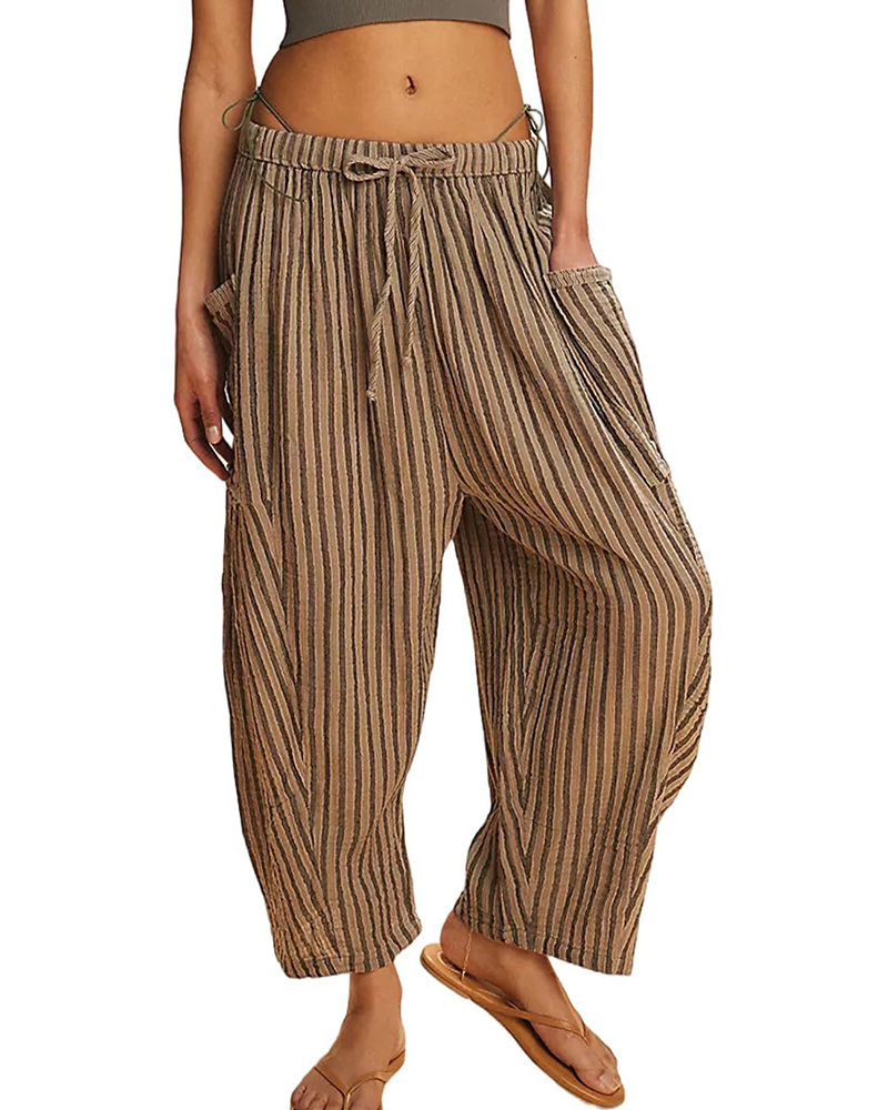 Stripe Ease Cropped Pants