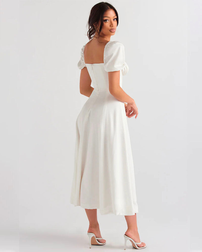 TALLULAH PUFF SLEEVE MIDI DRESS