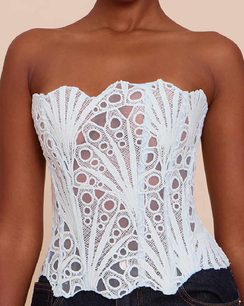 Lace Up Back Corset Top