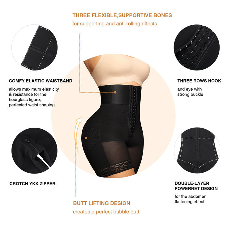 Boned High Waist Tummy Control Shorts