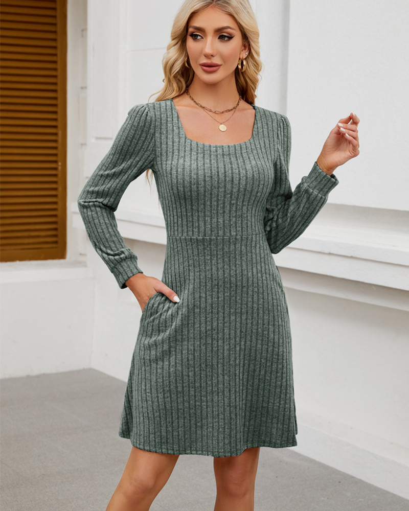 Square Neck Cozy Dress