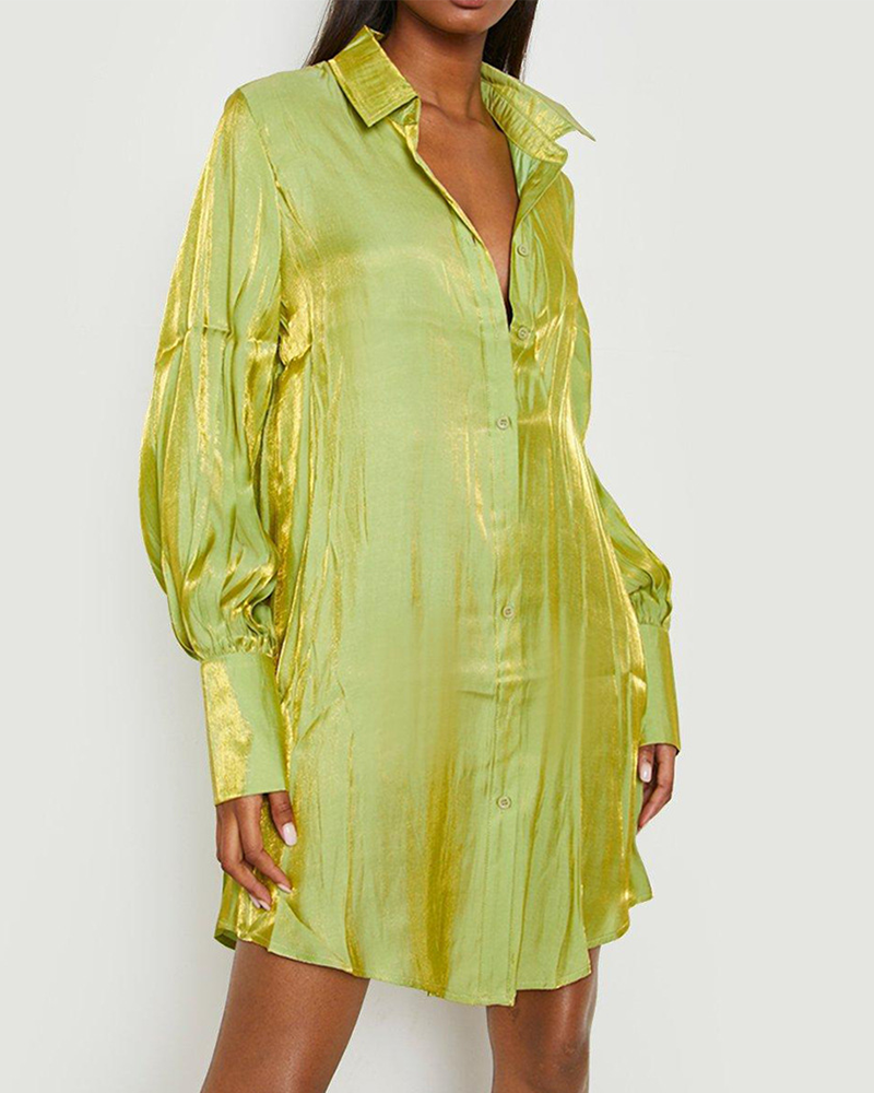 Dreamy Shimmer Shirt Dress