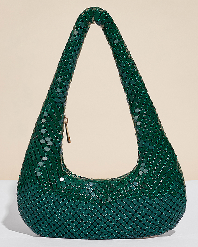 Shimmer slouchy shoulder bag