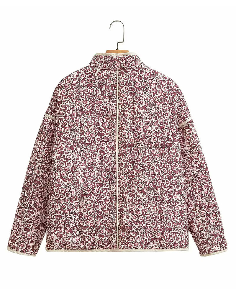 Stylish Floral Puffy Coat