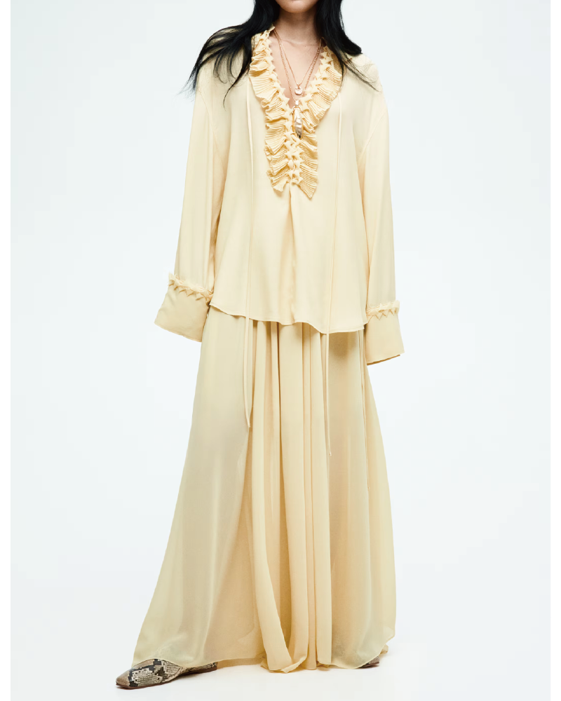 Ruffled tunic&Chiffon Circle Skirt