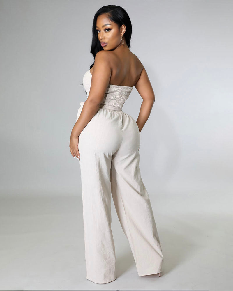 Spring Fresh Strapless Jumpsuit