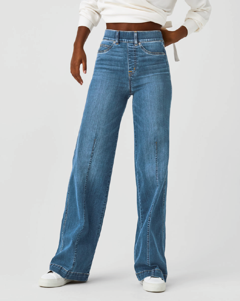 EveryWear Seamed-Front Wide Leg Jeans