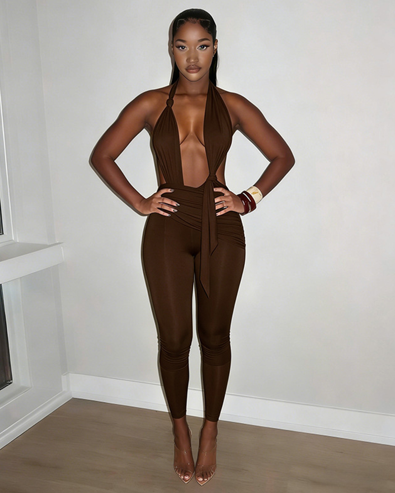 Sculpted Halter Jumpsuit