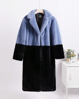 Faux Fur Color Block Coat