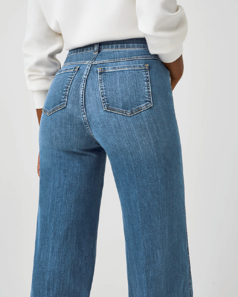 EveryWear Seamed-Front Wide Leg Jeans