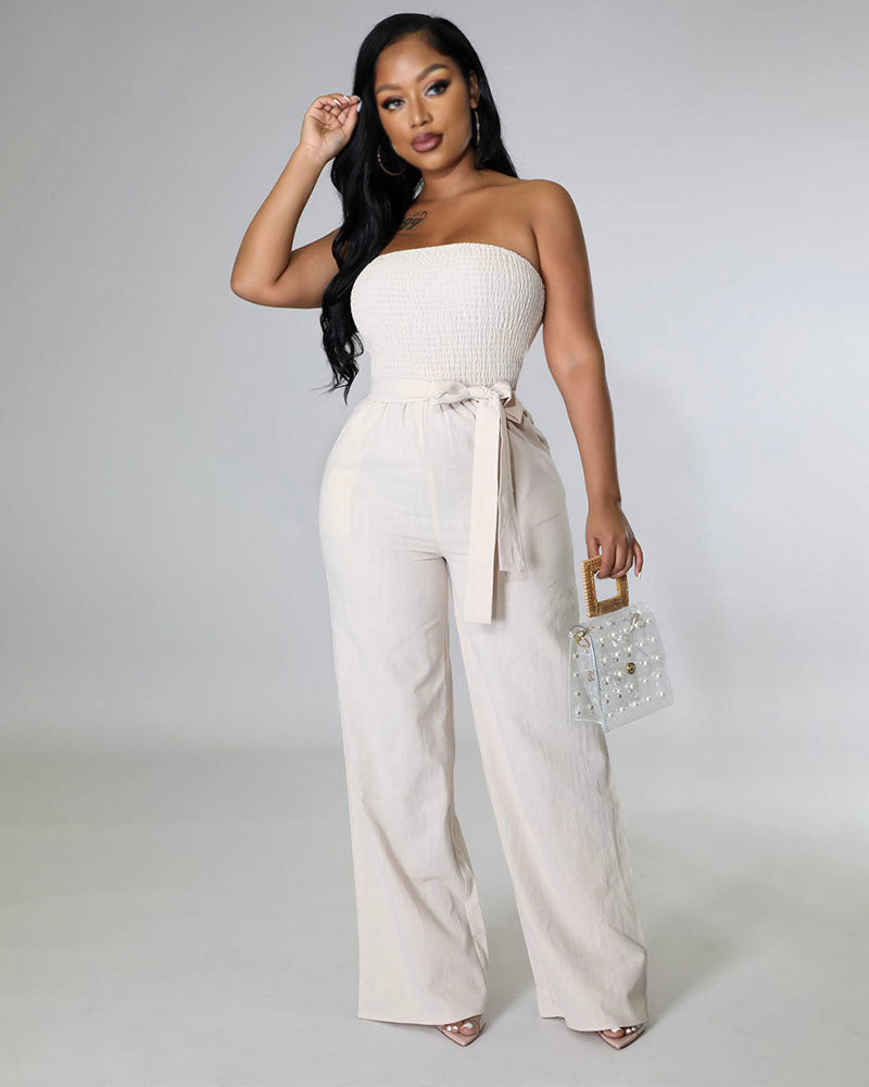 Spring Fresh Strapless Jumpsuit