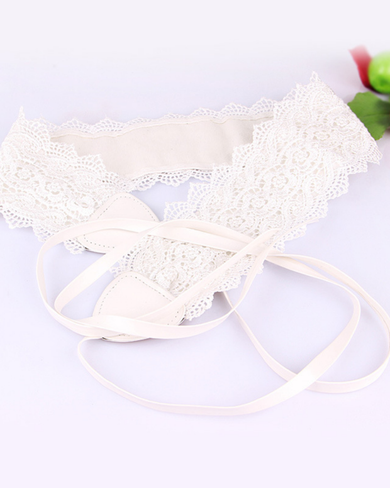 Lace trimmed wide waistband