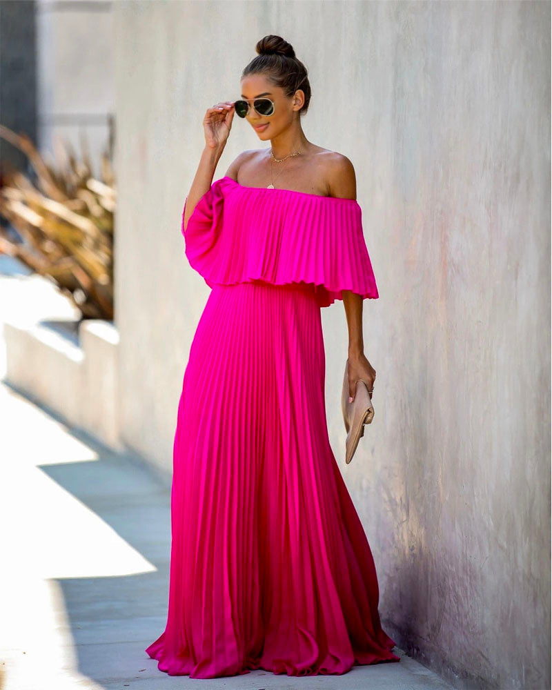 ELEGANT PLEATED DRESS