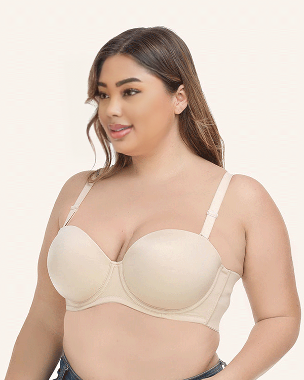 WOMEN'S FULL FIGURE UNDERWIRE CONTOUR MULTIWAY STRAPLESS BRA