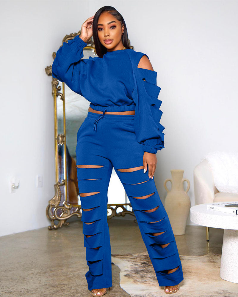Cut Out Pant Set