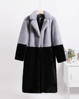 Faux Fur Color Block Coat