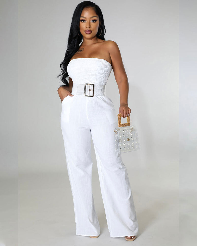 Spring Fresh Strapless Jumpsuit