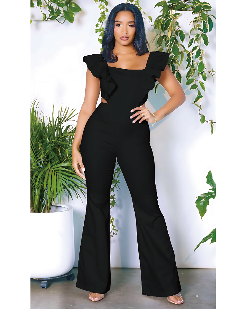 Lyndon Ruffled Cut-Out Jumpsuit