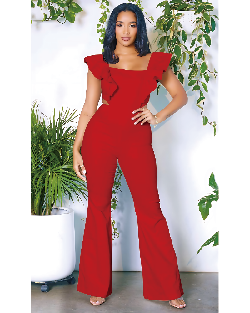 Lyndon Ruffled Cut-Out Jumpsuit