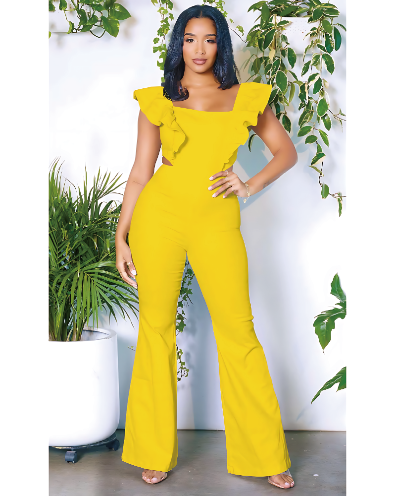 Lyndon Ruffled Cut-Out Jumpsuit