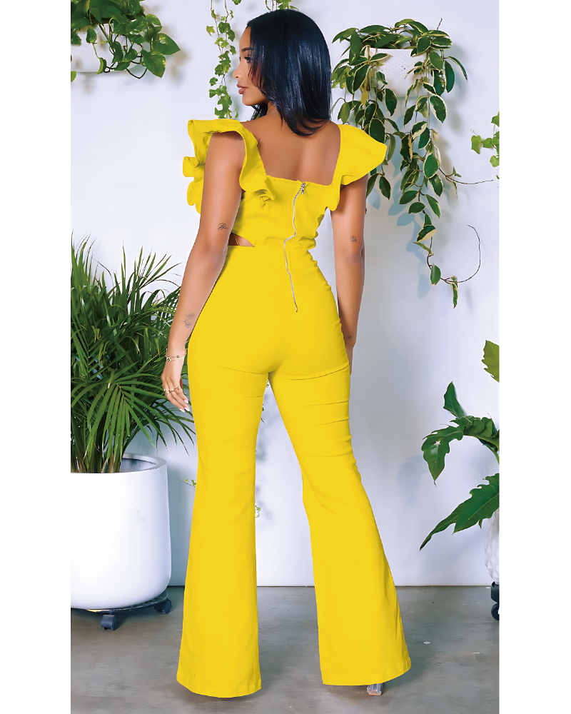 Lyndon Ruffled Cut-Out Jumpsuit