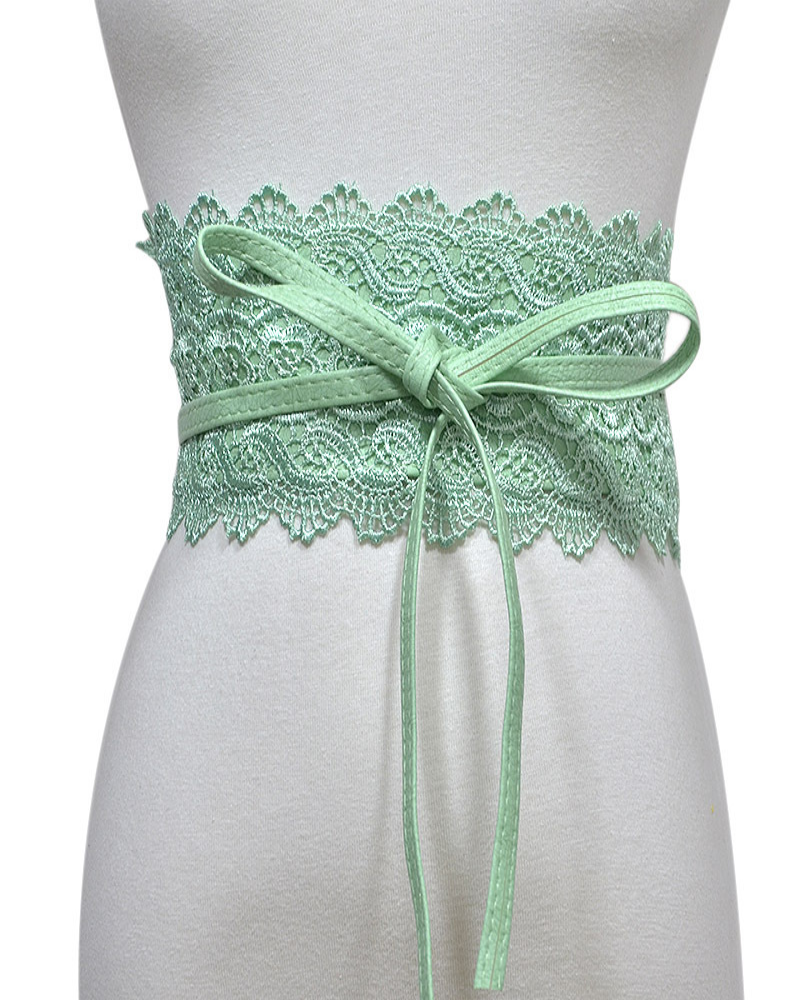 Lace trimmed wide waistband