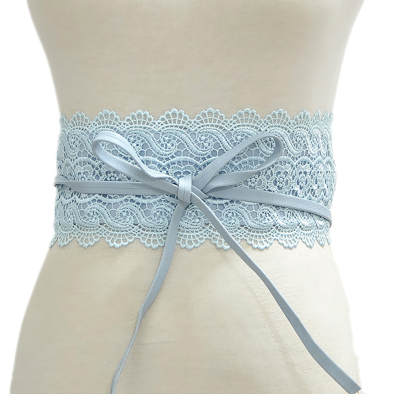 Lace trimmed wide waistband