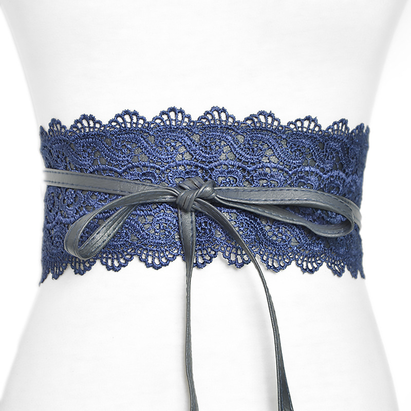 Lace trimmed wide waistband