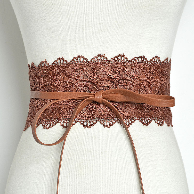 Lace trimmed wide waistband