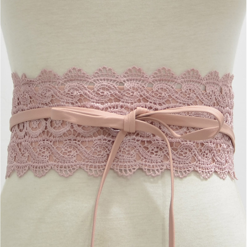 Lace trimmed wide waistband