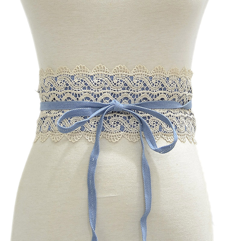 Lace trimmed wide waistband