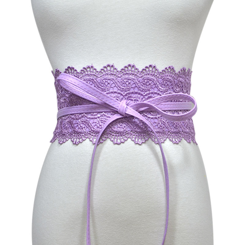 Lace trimmed wide waistband