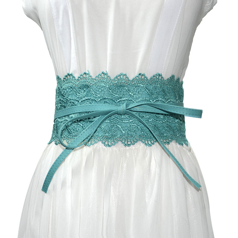 Lace trimmed wide waistband