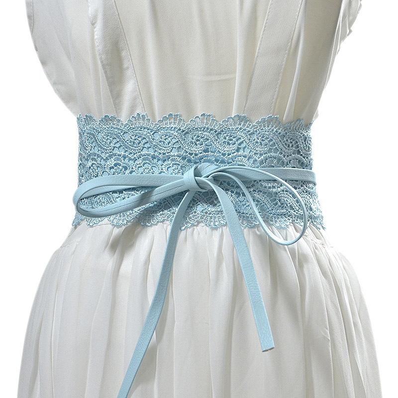 Lace trimmed wide waistband