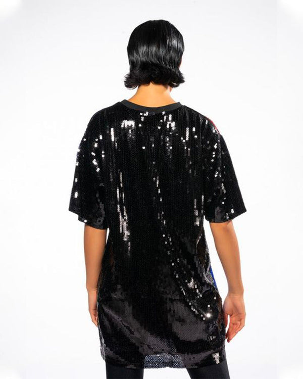 ALPHABET SEQUIN TSHIRT DRESS