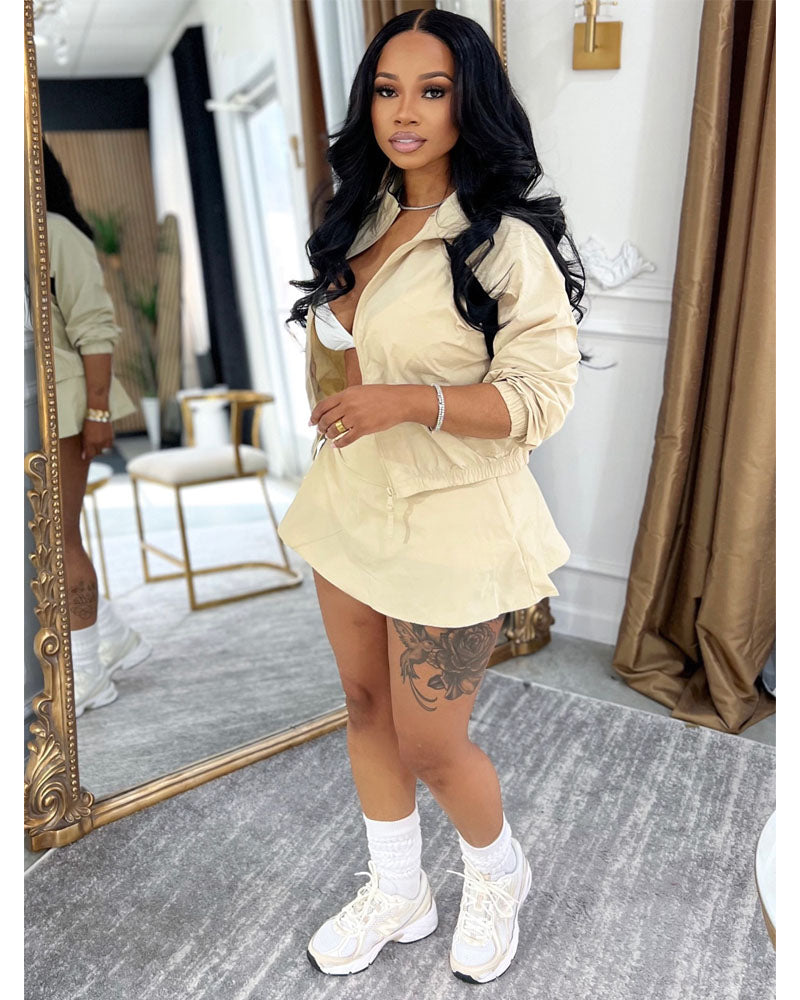 Adri Windbreaker Skirt Set