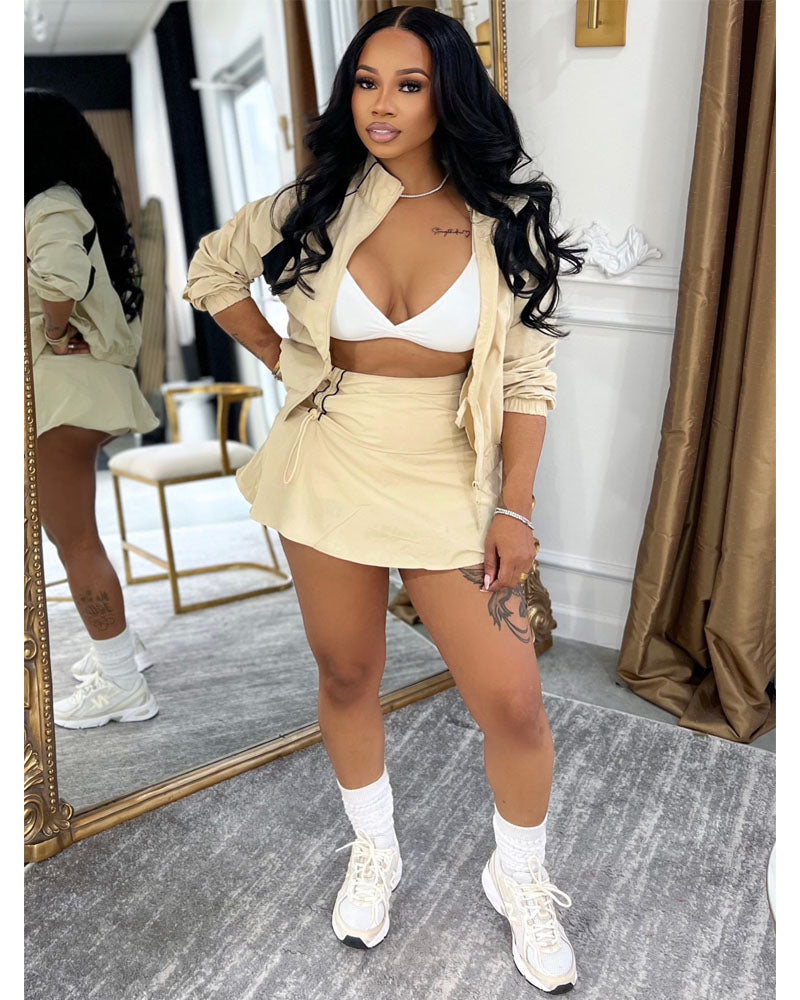 Adri Windbreaker Skirt Set