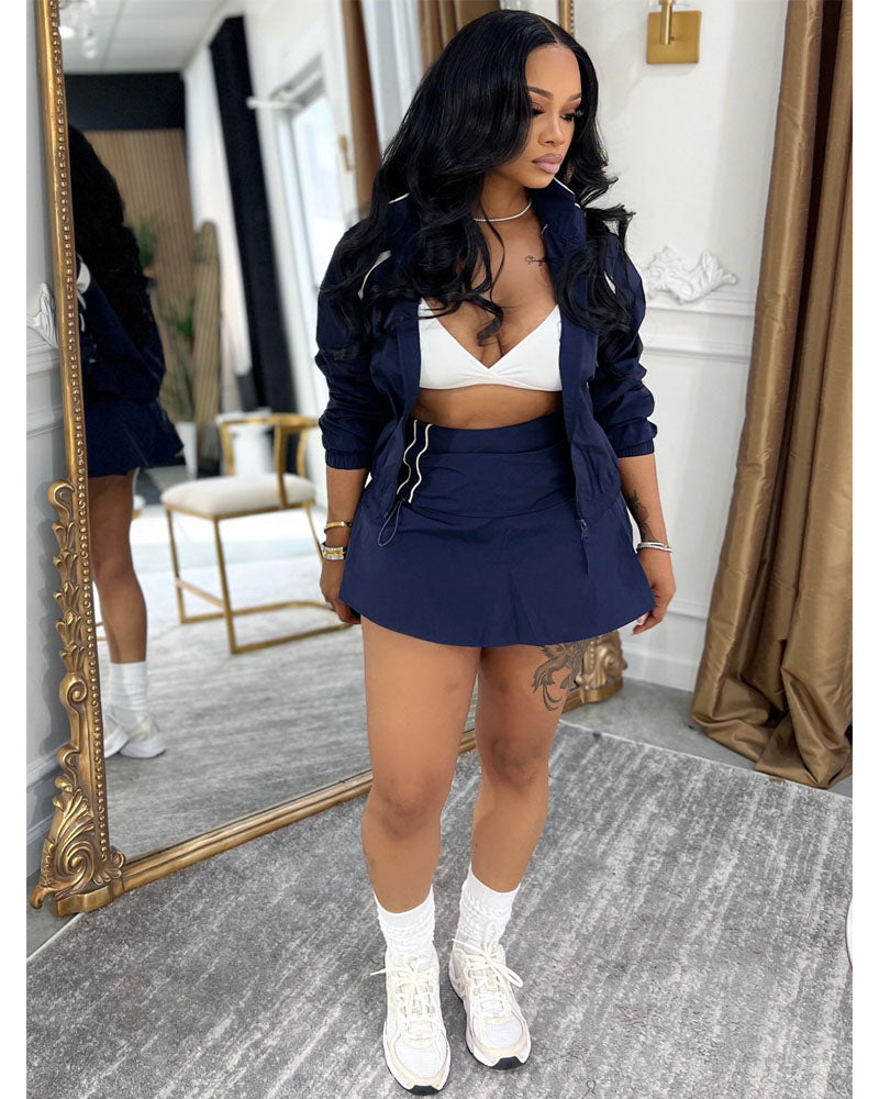 Adri Windbreaker Skirt Set