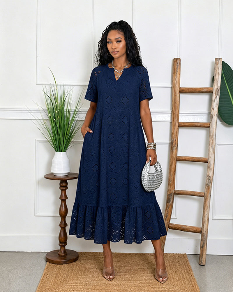Alix Nova Eyelet Midi Dress
