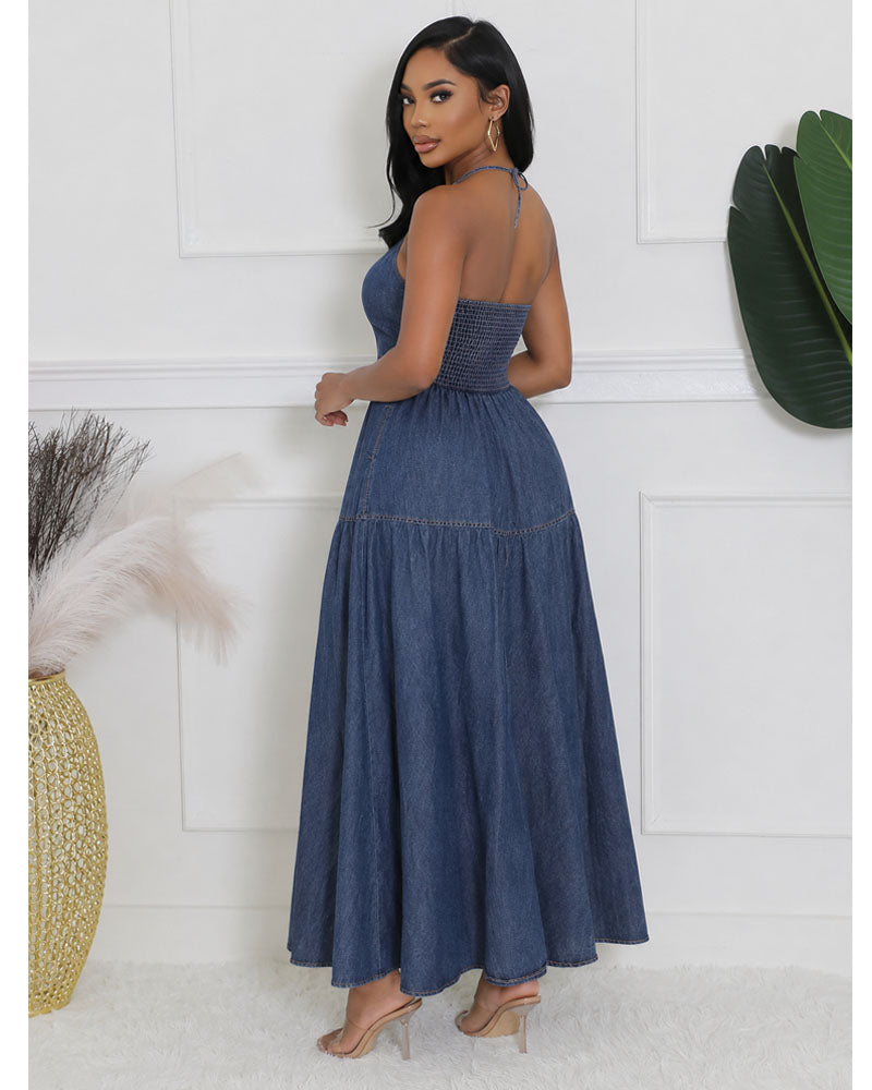 All Day Drift Denim Maxi Dress