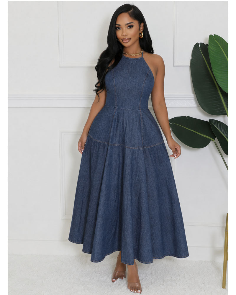 All Day Drift Denim Maxi Dress