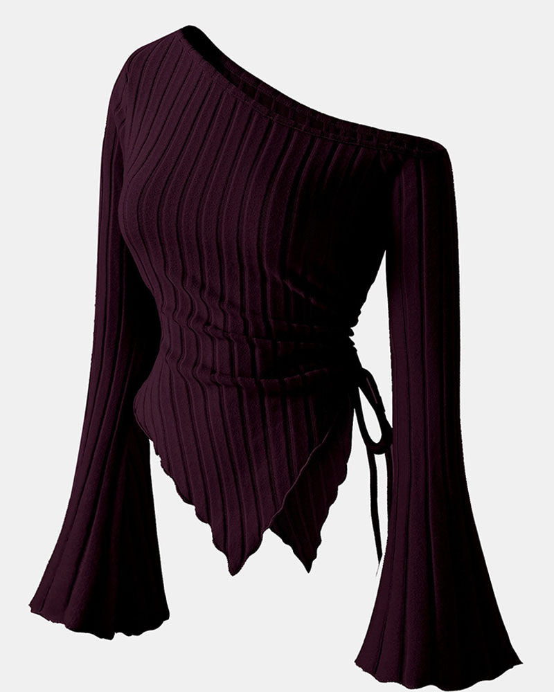 Alpaca Asymmetrical Long Sleeve Top
