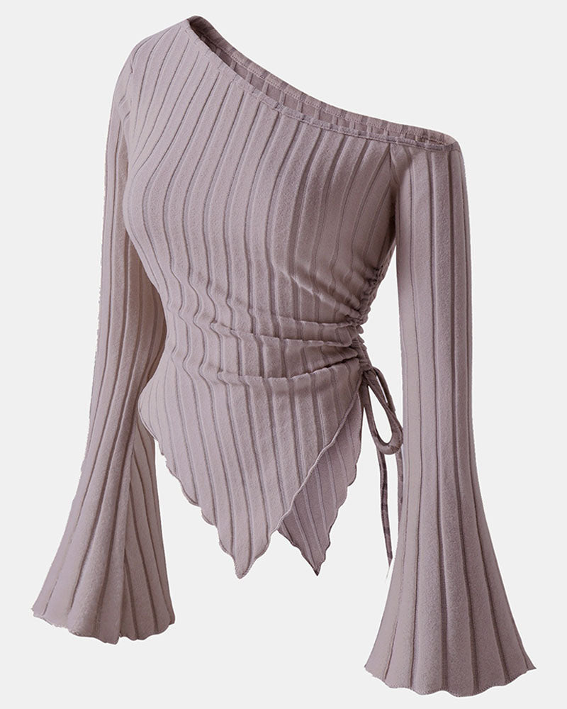 Alpaca Asymmetrical Long Sleeve Top