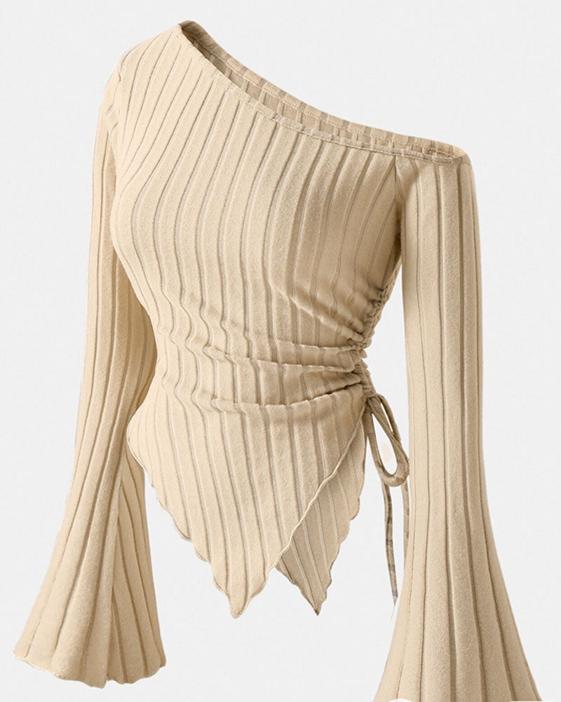 Alpaca Asymmetrical Long Sleeve Top